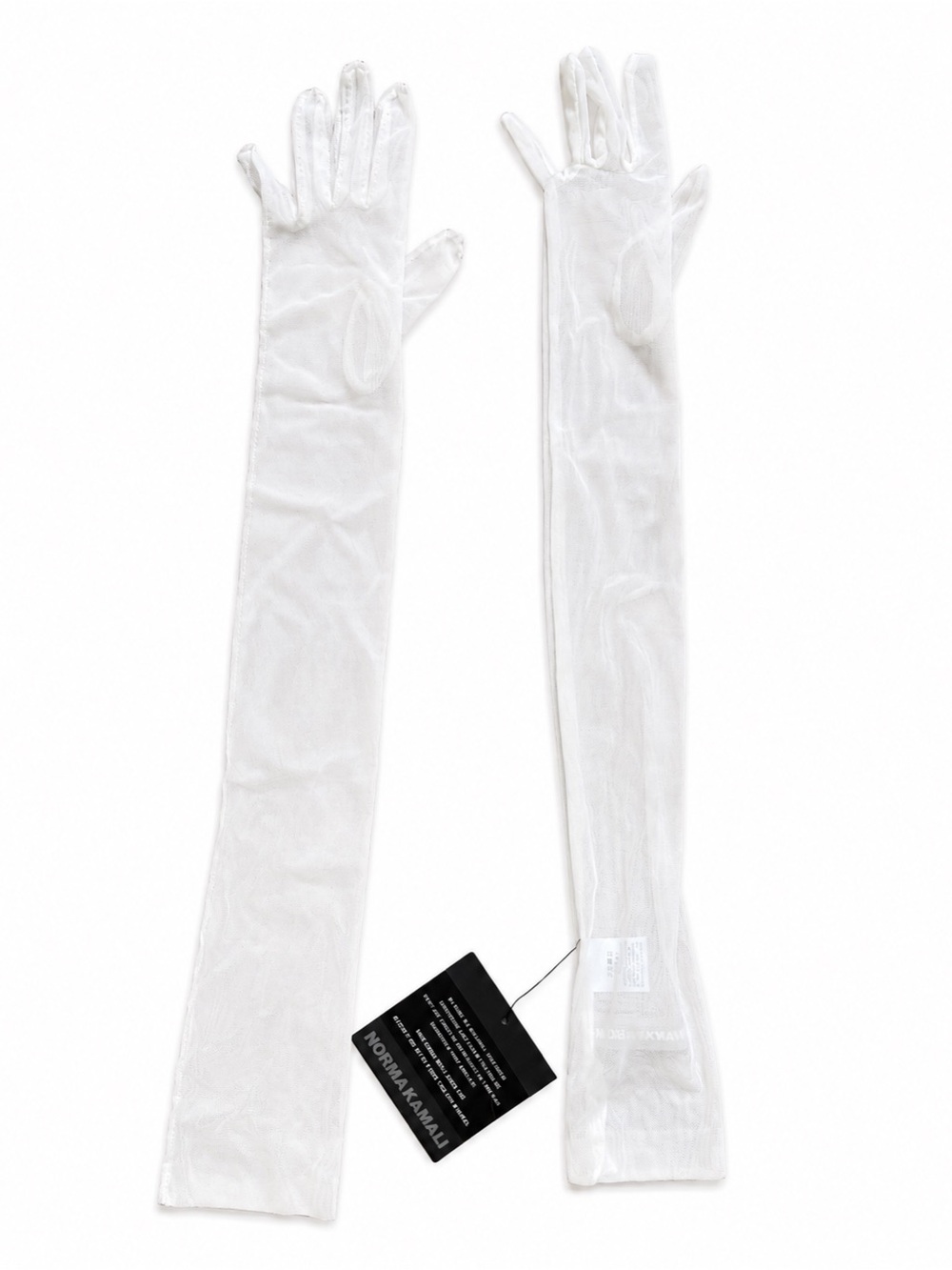 NWT Norma Kamali White Sheer Extra Long Opera Gloves Bridal